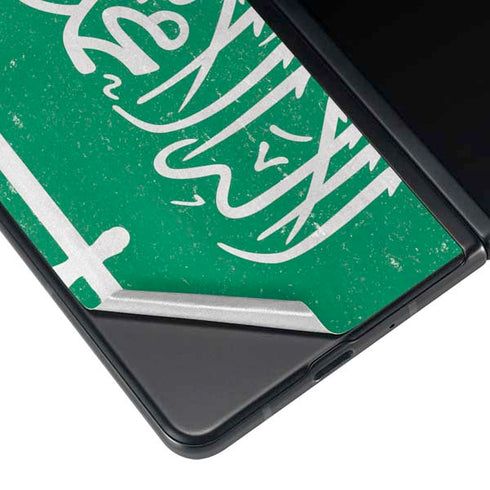 Saudi Arabia Flag Distressed Galaxy Z Fold4 5G Skin